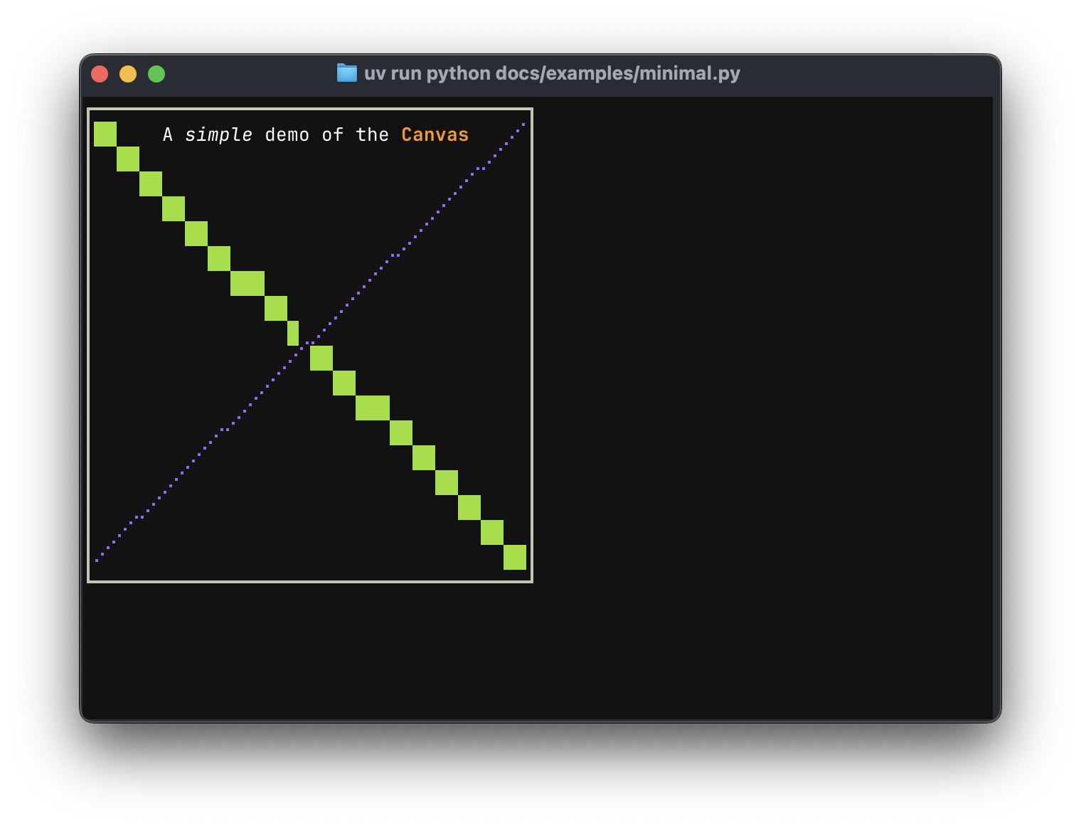 screenshot of example minimal.py