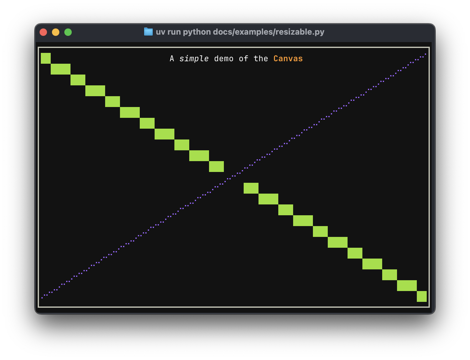 screenshot of example resizable.py